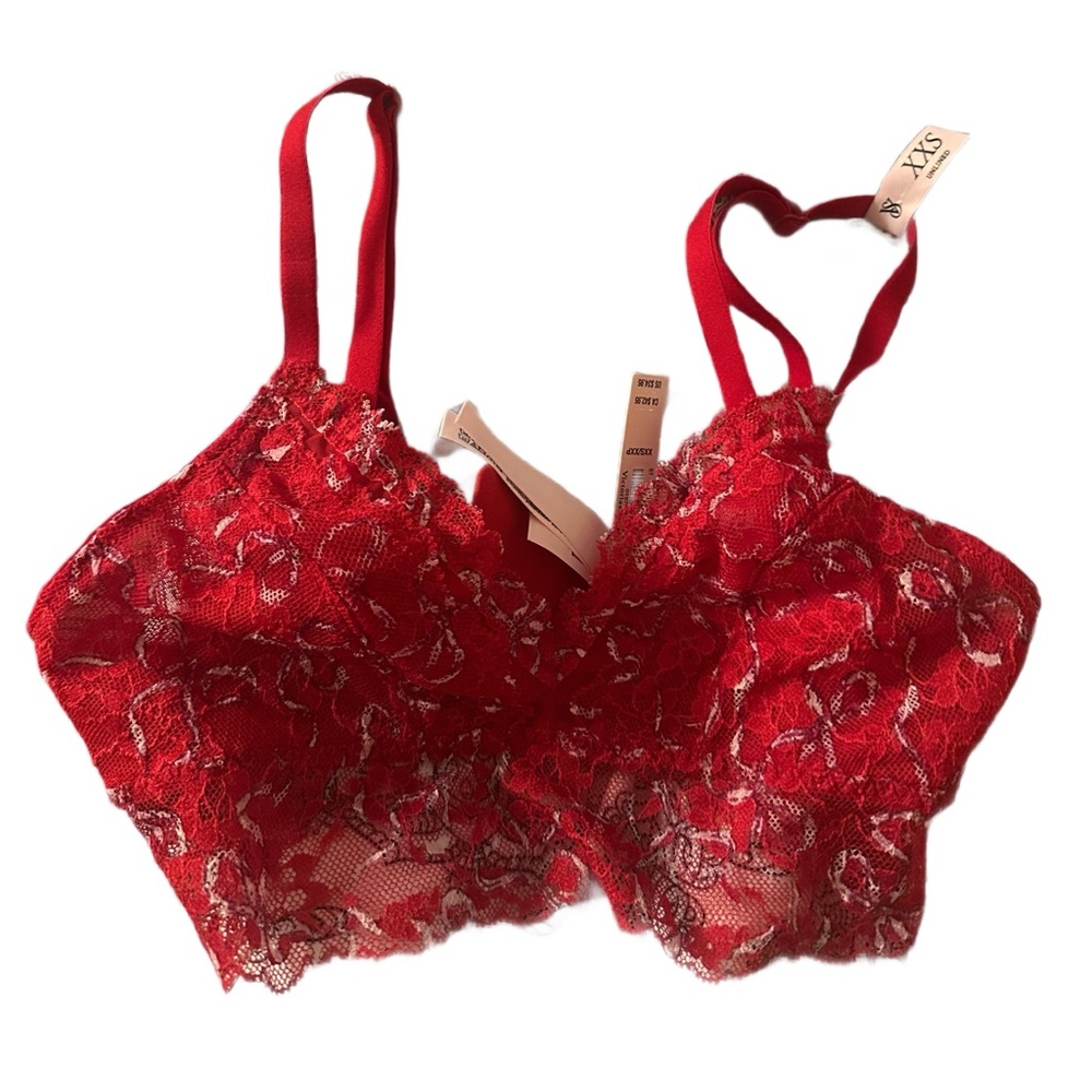 Victoria’s Secret Red Lace Bralette Size: XXS